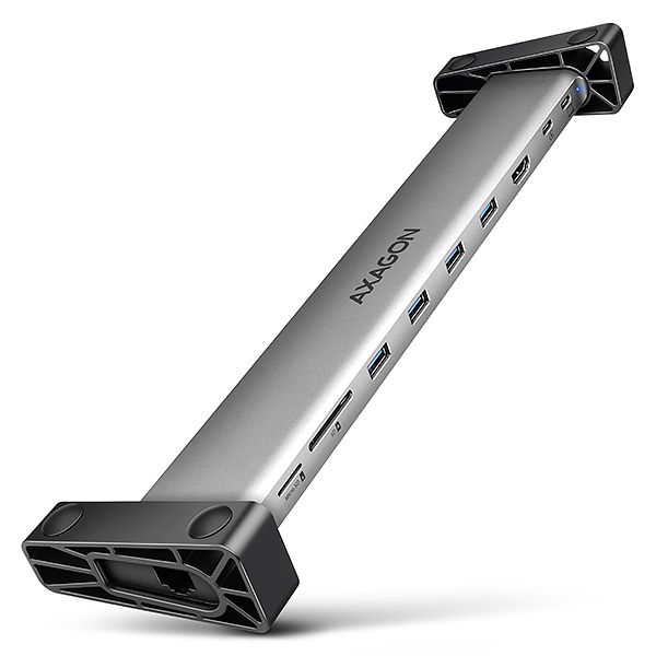 AXAGON HMC-10HLS, USB 5Gbps hub, 4x USB-A, HDMI 4k/60Hz, RJ-45 GLAN, SD/mSD, PD 100W, kábel 25cm
