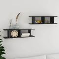 vidaXL Nástenné police 2 ks lesklé sivé 75x18x20 cm spracované drevo
