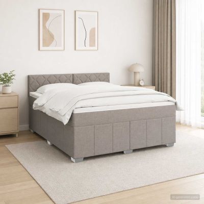 vidaXL Posteľ boxspring s matracom Sivohnedá 160 x 200 cm Látka
