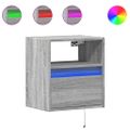 vidaXL TV nástenné skrinky s LED svetlami 2 ks sivé sonoma 41x31x45 cm