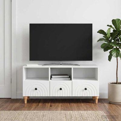 vidaXL TV skrinka Biely 102 x 34,5 x 50 cm Konštruované drevo