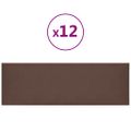 vidaXL Nástenné panely 12 ks hnedé 90x30 cm umelá koža 3,24 m²