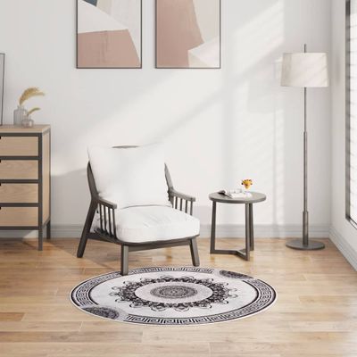 vidaXL Prateľný koberec φ120 cm viacfarebný protišmykový