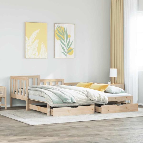 vidaXL Rozkladacia denná posteľ s matracmi bez matraca 90x200 cm