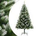 vidaXL Umelý výklopný vianočný stromček so snehovými vločkami 210 cm