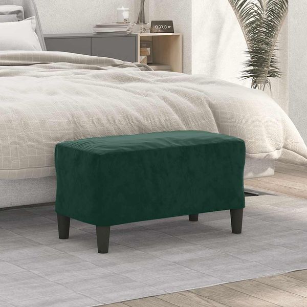 vidaXL Lavička tmavozelená 70x35x41 cm zamat