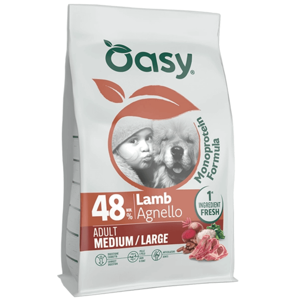 OADMOD1000014A Oasy Dry Dog Monoprotein - ADULT MEDIUM/LARGE LAMB 10kg - jahňacie