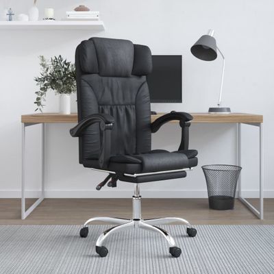 vidaXL Sklápacie masážne kancelárske kreslo čierne umelá koža