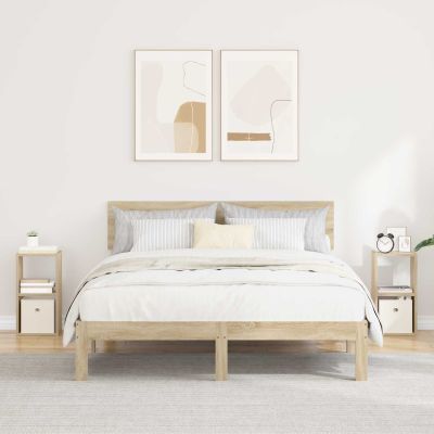 vidaXL Nočný stolík so zásuvkou 2 pcs Sonoma dub 25,5 x 22 x 49,5 cm