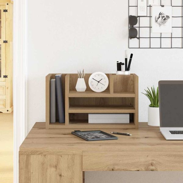 vidaXL Organizér na pult Čierny dub 44,5 x 24 x 25 cm Kompozitné drevo