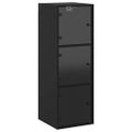 vidaXL Bočná skrinka so sklenenými dvierkami čierna 35x37x100 cm