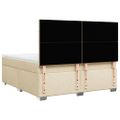 vidaXL Posteľný rám boxspring s matracom krémový 180x200 cm látka