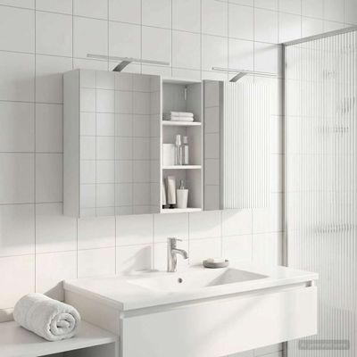 vidaXL Set kabinetov do kúpeľne s poličkou 3 pcs 130 x 14,5 x 70 cm