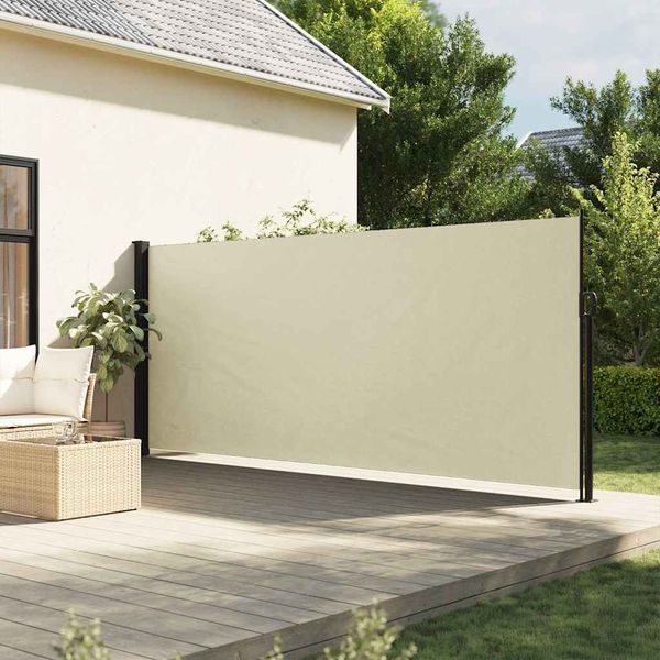 vidaXL Zaťahovacia bočná markíza, krémová 160x600 cm