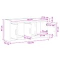 vidaXL TV skrinka 102 x 33 x 47 cm Dymový dub Kompozitné drevo