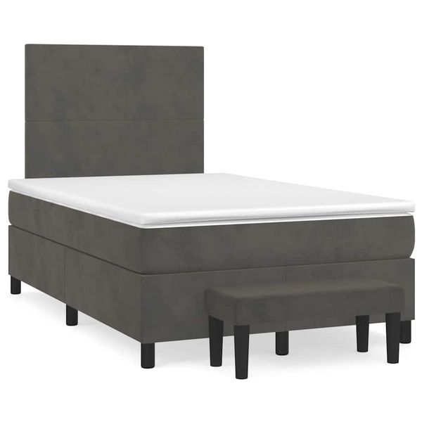 vidaXL Boxspring posteľ s matracom, tmavosivá 120x190 cm, zamat