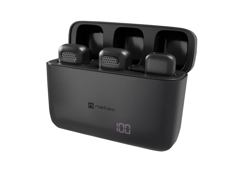 Mobilný bezdrôtový mikrofón Natec HOPPER LAVALIER USB-C, 2 KS