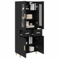 vidaXL Highboard Čierny dub 69,5 x 34 x 180 cm Kompozitné drevo