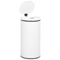 vidaXL Automatický odpadkový kôš, senzor 70 l, uhlíková oceľ, biely