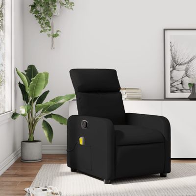 vidaXL Masážne kreslo s polohovacím mechanizmom, čierne, umelá koža