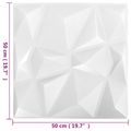 vidaXL Nástenné panely 48 ks 50 x 50 cm Diamond Biele XPS Pena