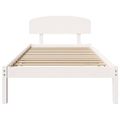 vidaXL Rám postele Biela 90 x 200 cm Masívne borovicové drevo