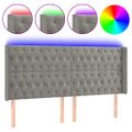 vidaXL Čelo postele s LED bledosivé 183x16x118/128 cm zamat