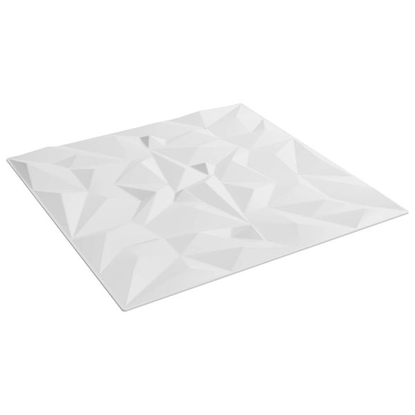 vidaXL Nástenné panely 12 pcs Biela 50 x 50 cm XPS Pena