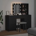 vidaXL Toaletný stolík 3 ks Čierna 40 x 41 x 135 cm Kompozitné drevo
