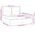 vidaXL Posteľ boxsping s matracom a LED bledosivá 180x200 cm zamat