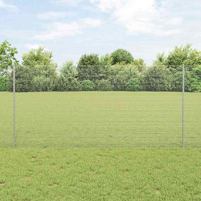 vidaXL Zváraný drôtový plot s podperou 25 x 1,2 m Strieborná Sieťovina