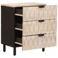 vidaXL Nočný stolík Biela 50 x 33 x 62 cm Masívne mango drevo