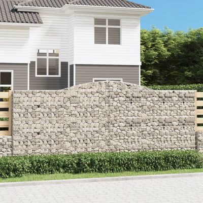 vidaXL Oblúkové gabiónové koše 7ks 400x30x160/180cm pozinkované železo