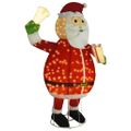 vidaXL Dekoratívny vianočný Santa Claus s LED, luxusná látka 180 cm