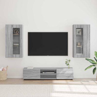vidaXL Zostava TV skriniek FLORIN 3 pcs Sivý Sonoma Kompozitné drevo