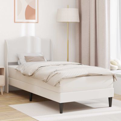 vidaXL Rám postele s čelnou doskou Biela 90 x 190 cm Umelá koža