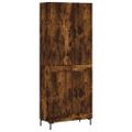 vidaXL Vysoká skrinka dymový dub 69,5x34x180 cm spracované drevo