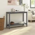 vidaXL Konzolový stolík sivý 110x40x80 cm masívne borovicové drevo