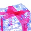 vidaXL Darčeková Škatľa 3 ks 60 LED Modrá 20 x 20 x 20 cm Akryl