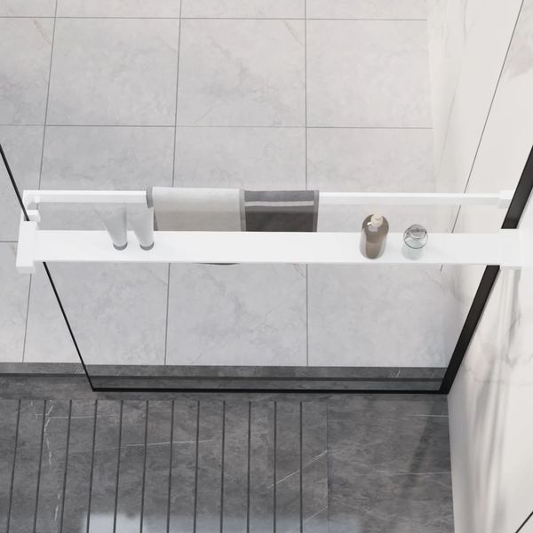 vidaXL Sprchová polica pre sprchový kút biela 80 cm hliník