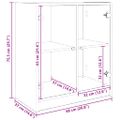 vidaXL Bočná skrinka Staré drevo 68 x 37 x 75,5 cm Kompozitné drevo