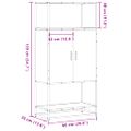 vidaXL Vysoká skrinka dymový dub 68x35x139 cm kompozitné drevo+kov