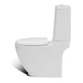 Stojaca toaleta a bidet, biela, keramika