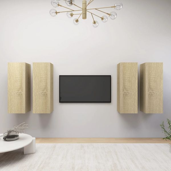 vidaXL TV skrinky 4 ks, dub sonoma 30,5x30x90 cm, kompozitné drevo