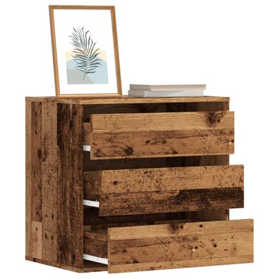 vidaXL Rohová komoda so zásuvkami staré drevo 60x41x58cm kompoz. drevo