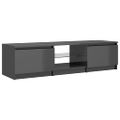 vidaXL TV skrinka s LED svetlami lesklá sivá 140x40x36 cm