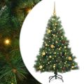 vidaXL Umelý vianočný stromček s 150 LED-i Zelená 150 cm PE a PVC