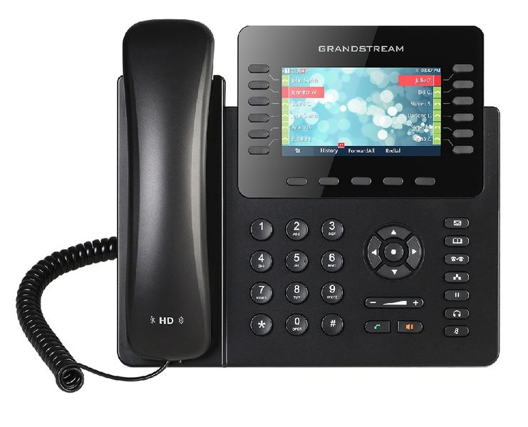 Grandstream GXP2170, 4,3'' TFT bar. disp., 6SIP účtov, 12prog. hr., 48dig. BLF, BT, dual Gbit port, PoE