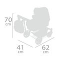 DeCuevas 80537 Skladací kočík pre bábiky 3 v 1 s batôžkom TOP Collection 2020 - 70 cm