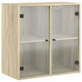 vidaXL Bočná skrinka so sklenenými dvierkami dub sonoma 68x37x68,5 cm